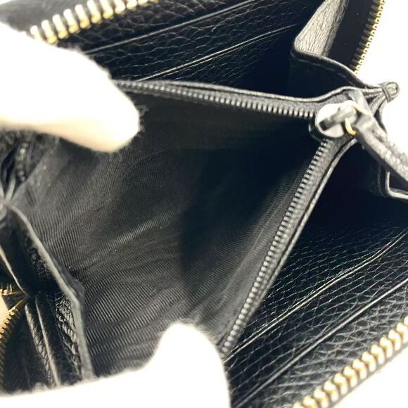Gucci Soho GG Round Zip Wallet Leather Black Gold - Picture 6 of 13